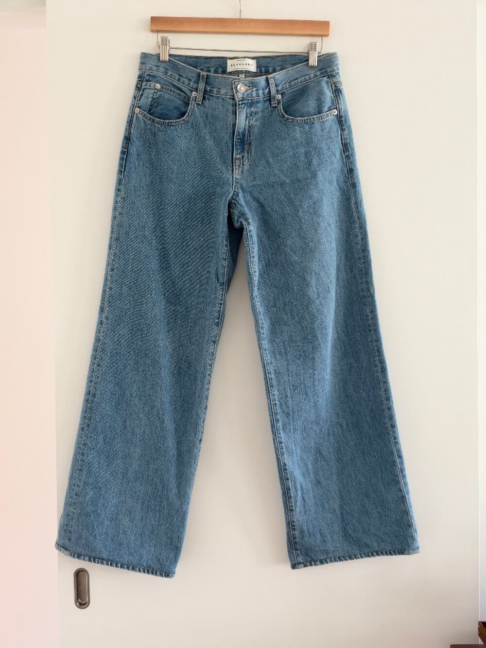 SLVRLAKE Mica Low-Rise Wide-Leg Jeans Size 27